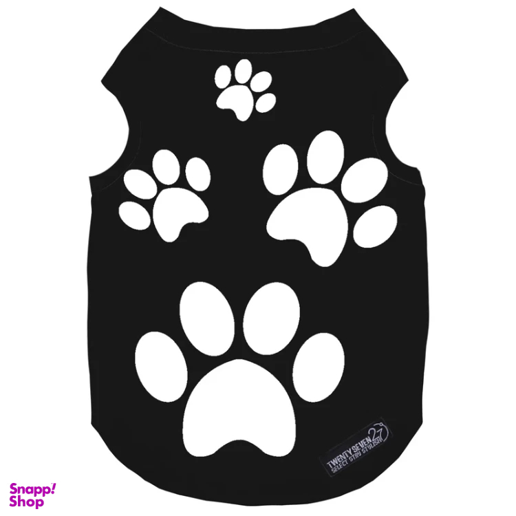 لباس سگ و گربه 27 طرح Dog Paws کد MH1354 رنگ مشکی