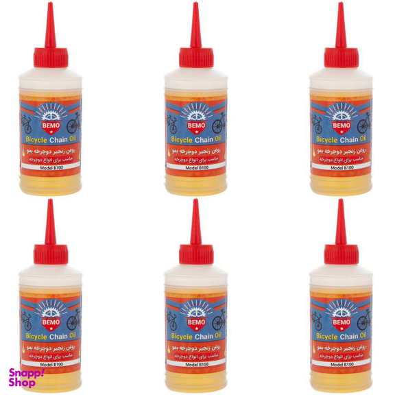 روغن زنجیر دوچرخه بمو مدل B100 حجم 80 میلی لیتر بسته 6 عددی