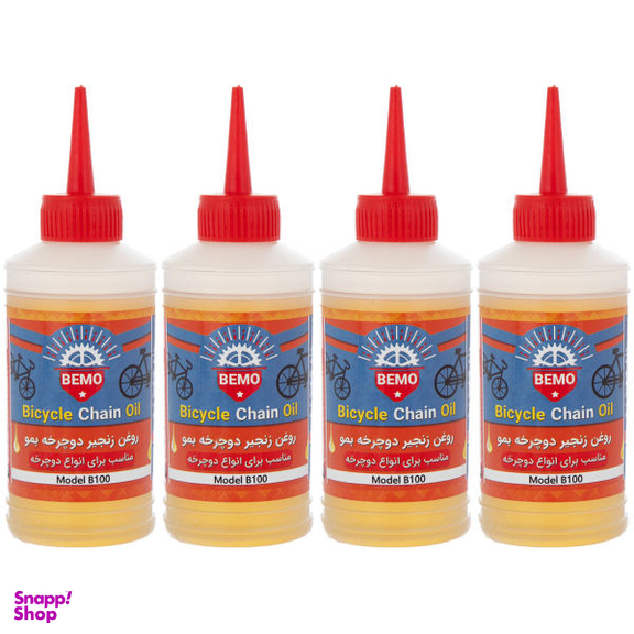 روغن زنجیر دوچرخه بمو مدل B100 حجم 80 میلی لیتر بسته 4 عددی