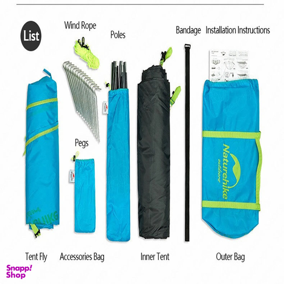 چادر مسافرتی 2 نفره نیچرهایک (Naturehike) مدل NH18Z022-P