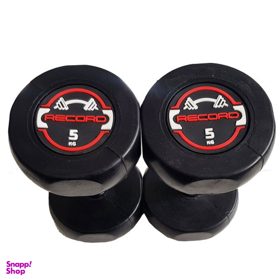 دمبل رکورد مدل new وزن 5 کیلوگرم مجموعه 2 عددی