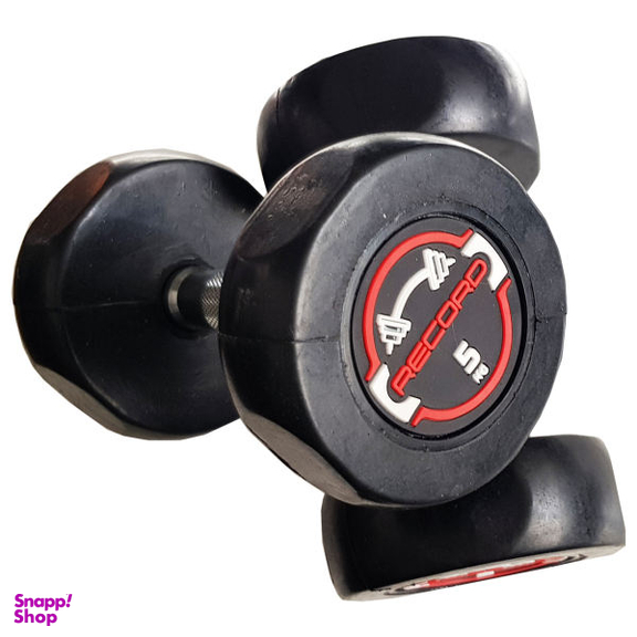 دمبل رکورد مدل new وزن 5 کیلوگرم مجموعه 2 عددی