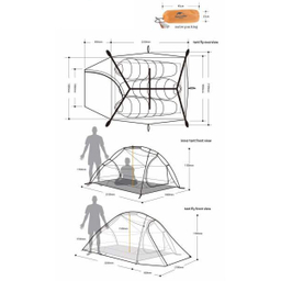 چادر مسافرتی 3 نفره نیچرهایک (Naturehike) مدل Cloud Up 3 210T Ultralight