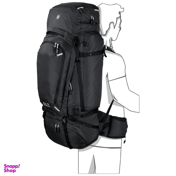 کوله 65 لیتر جک ولف اسکین (Jack Wolfskin) مدل Denali طوسی