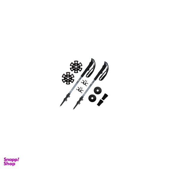 عصای کوهنوردی کلیپسی جیلو (Jilo) کد 47533 طوسی تیره طرح دار مجموعه 2 عددی