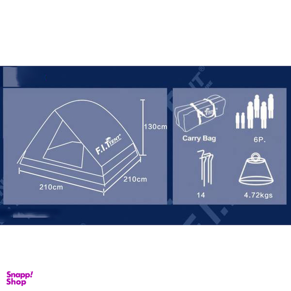 چادر 6 نفره اف آی تی (F.I.T) مدل Double Roof AT3