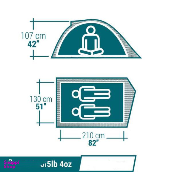 چادر مسافرتی 2 نفره کچوا (Quechua) مدل MH100