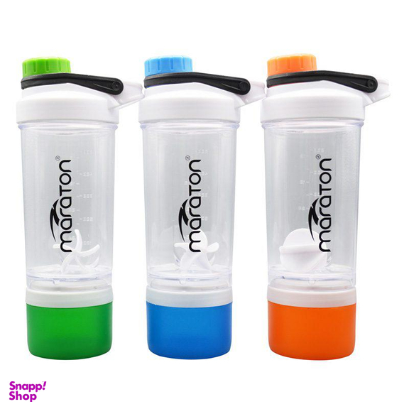 ‫شیکر دو تکه ورزشی ماراتن (Maraton) مدل Glass-300 ظرفیت 0.6 لیتر