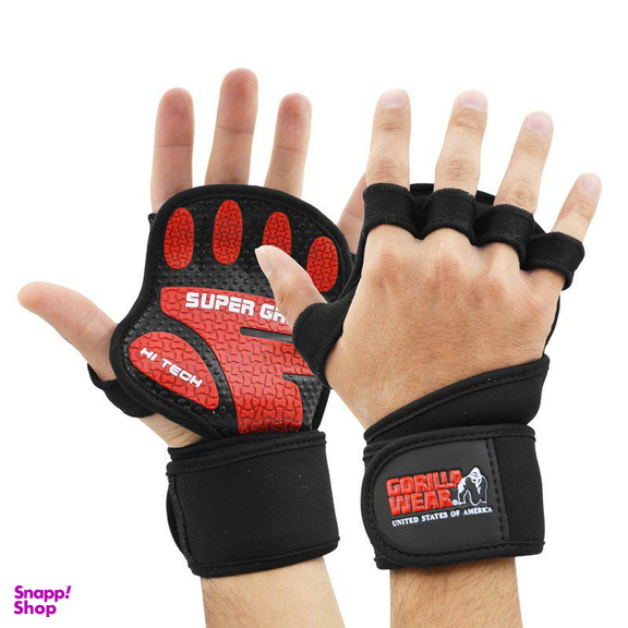 مچ بند و هند گریپ گوریلا ویر (Gorilla wear) مدل Super Grip-HT قرمز