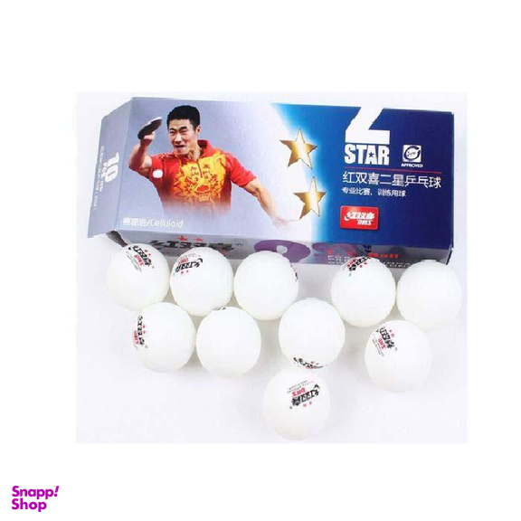 توپ پینگ پنگ دی اچ اس (DHS) مدل Star2 بسته 10 عددی