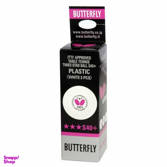 توپ پینگ پنگ باترفلای (Butterfly) مدل +S40 بسته 3 عددی