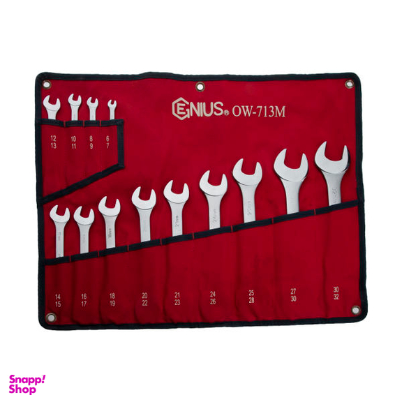 مجموعه 13 عددی آچار دوسر تخت جنیوس مدل OW-713M کد 13