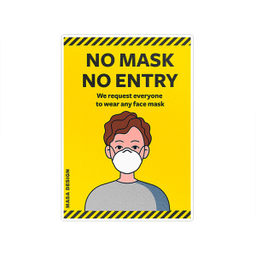 برچسب ایمنی ماسا دیزاین طرح NO MASK NO ENTRY مدل CV003
