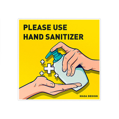 برچسب ایمنی ماسا دیزاین طرح لطفا ضد عفونی کنید مدل CV004