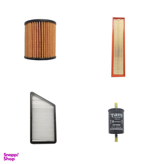 فیلتر روغن خودرو تام مدل BEO 7401 مناسب برای پژو207 به همراه فیلتر هوا و فیلتر بنزین و کابین