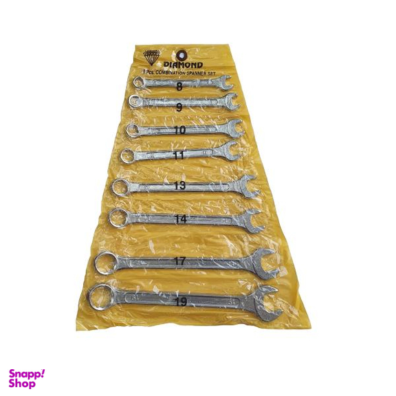 مجموعه 8 عددی آچار یک سر تخت یک سر رینگی دیاموند مدل 8P