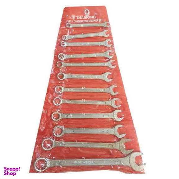 مجموعه 12 عددی اچار یکسر تخت یکسر رینگی دیاموند کد d42