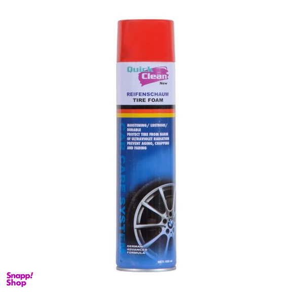 اسپری فوم تمیز کننده لاستیک خودرو کوییک کلین مدل Tire Foam حجم 650 میلی لیتر