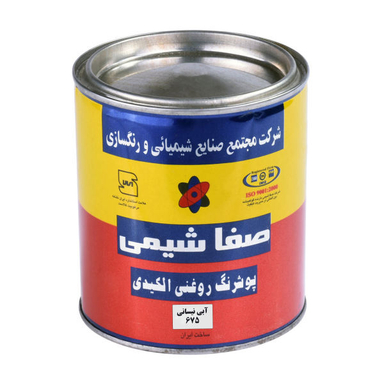 پوشرنگ روغنی الکیدی براق آبی نیسانی صفاشیمی مدل 675 وزن 980 گرم