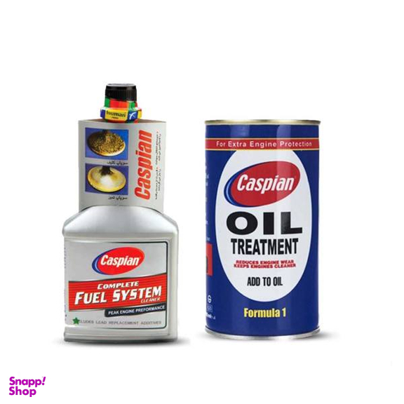 مجموعه ی مکمل روغن و پاک کننده ی انژکتور خودرو کاسپین مدل Cleaner 12