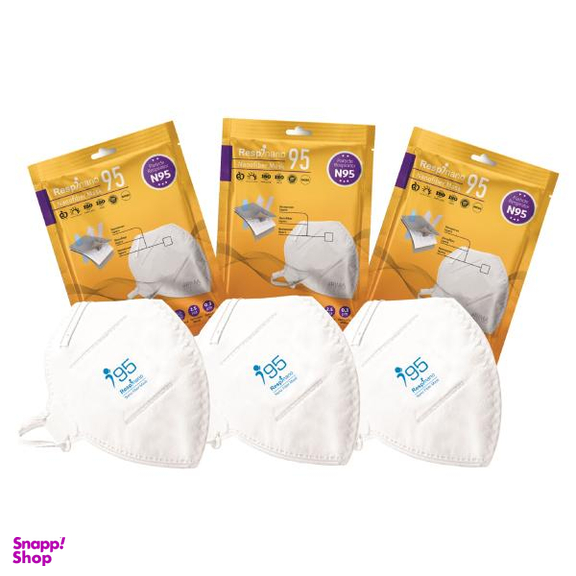 ماسک تنفسی ریما مدل نانوالیاف N95 رسپی نانو بسته 3 عددی