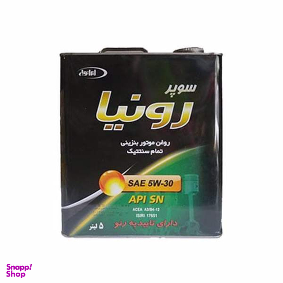 روغن موتور خودرو ایرانول مدل 30-5W حجم 5 لیتر