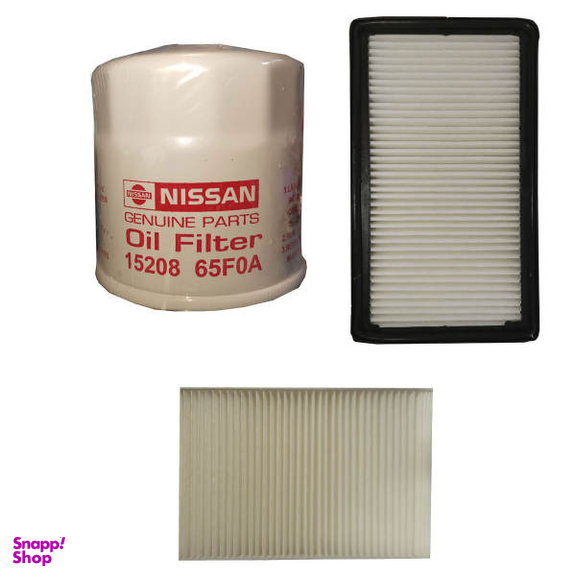 فیلتر روغن خودرو نیسان جنیون پارتس مدل 15208- 65F0A مناسب برای نیسان ماکسیما به همراه فیلتر هوا و فیلتر کابین