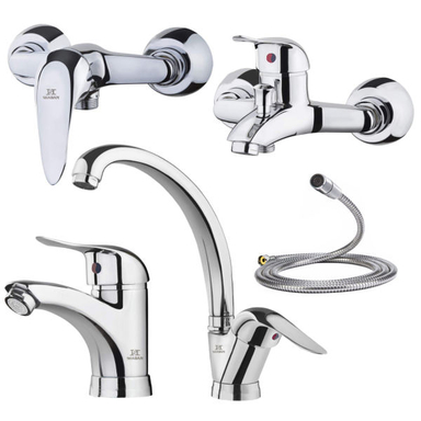 ست شیرآلات شادان مدل FR-5X مجموعه 4 عددی به همراه شلنگ توالت