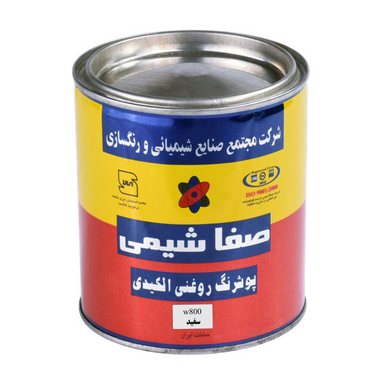 رنگ روغنی الکیدی براق سفید صفاشیمی کد 800 وزن 1 کیلوگرم