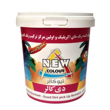 رنگ اکریلیک سفید نیمه براق نیوکالر مدل دی کالر حجم 1 لیتر