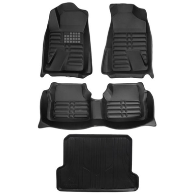 کفپوش پنج بعدی خودرو زرین فرش مدل A.M کد X1 مناسب برای پژو 405 همراه کفپوش صندوق خودرو