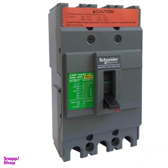 کلید اتوماتیک فیکس 100 آمپر اشنایدر مدل EasyPact
