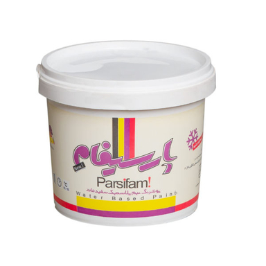 رنگ نیم پلاستیک سفید پارسیفام (Parsifam) کد 86 حجم 1 لیتر