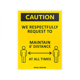 برچسب ایمنی ماسا دیزاین طرح فاصله گذاری اجتماعی مدل CV001