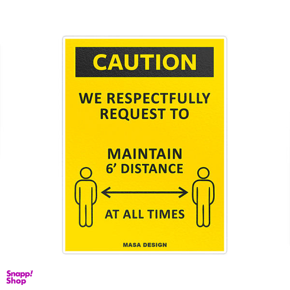 برچسب ایمنی ماسا دیزاین طرح فاصله گذاری اجتماعی مدل CV001