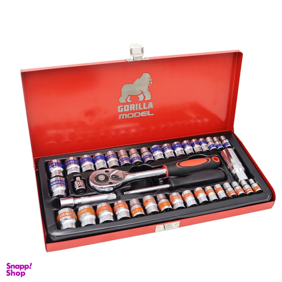 جعبه بکس مدل گوریلا کد YP-1/4-3/8INCH سایز 5-21 میلیمتر مجموعه 40 عددی
