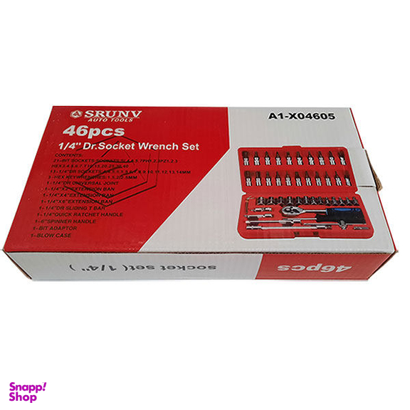 آچار و سری بکس اسرانوی مدل DI-SR.1446 سایز 1.4 اینچ مجموعه 46 عددی