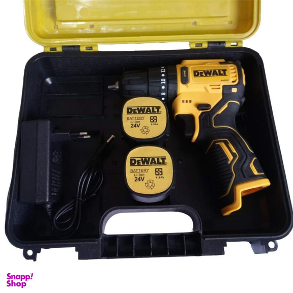 دریل پیچ گوشتی چکشی شارژی دیوالت (Dewalt) مدل Brushless 24v مجموعه 30 عددی