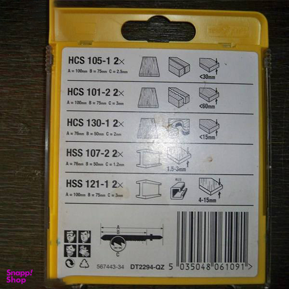 تیغه اره عمود بر دیوالت (Dewalt) مدل Dt2294 مجموعه 10 عددی