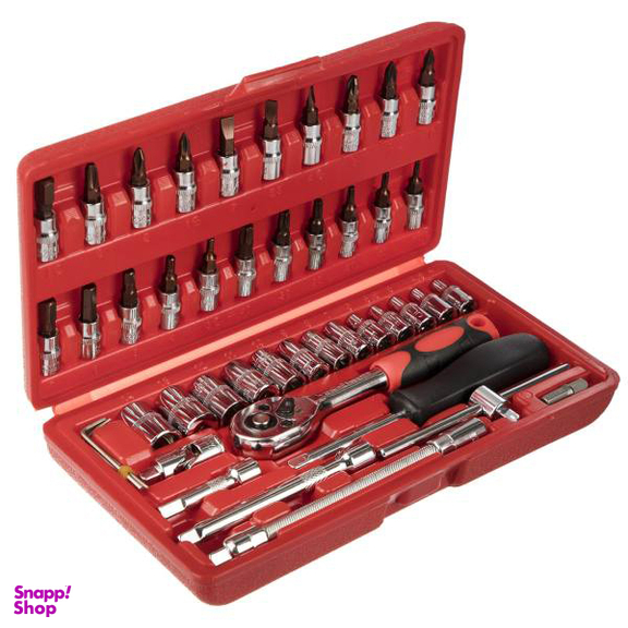 آچار و سری بکس و پیچ گوشتی ساتاگود (Satagood) مدل G-10027 مجموعه 46 عددی