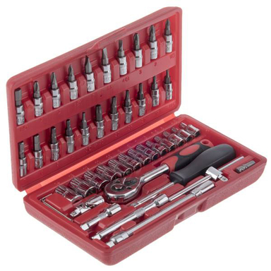 آچار و سری بکس و پیچ گوشتی ساتاگود (Satagood) مدل G-10028 مجموعه 46 عددی