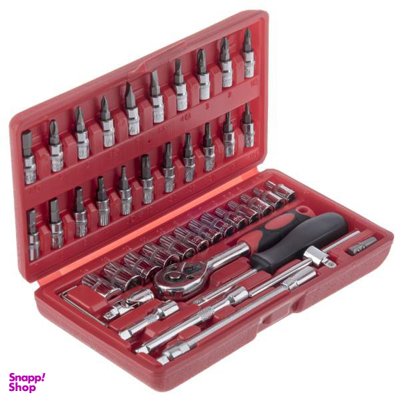 آچار و سری بکس و پیچ گوشتی ساتاگود (Satagood) مدل G-10028 مجموعه 46 عددی