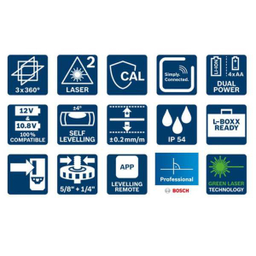 تراز لیزری نور سبز بوش (Bosch) مدل Gll 3-80 Cg L-Boxx