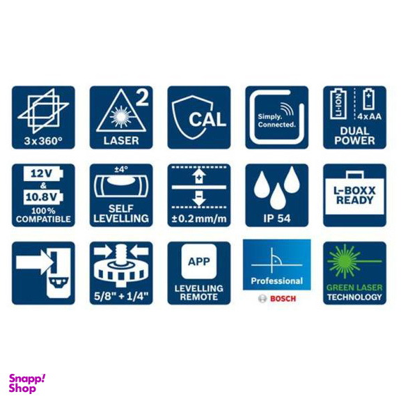 تراز لیزری نور سبز بوش (Bosch) مدل Gll 3-80 Cg L-Boxx