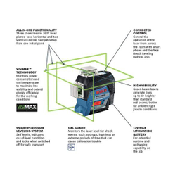 تراز لیزری نور سبز بوش (Bosch) مدل Gll 3-80 Cg L-Boxx