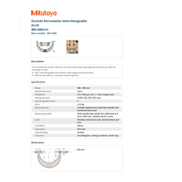 میکرومتر میتوتویو (Mitutoyo) کد 104-142 گستره 300-400 میلی متر