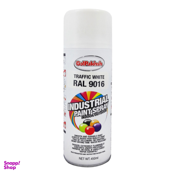 اسپری رنگ سفید گل پخش مدل RAL9016 حجم 450 میلی لیتر