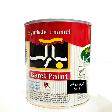 رنگ روغنی براق آلکیدی کرم روشن بارک (Barek) کد 9001 حجم 0/188 لیتر