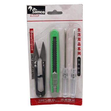 پیچ گوشتی سامکو (Samco) مدل YP-04 مجموعه 4 عددی به همراه کاتر و قیچی