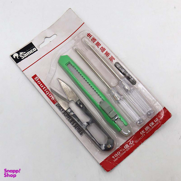 پیچ گوشتی سامکو (Samco) مدل YP-04 مجموعه 4 عددی به همراه کاتر و قیچی